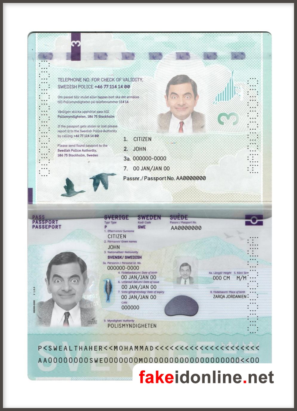 Sweden Passport PSD Template